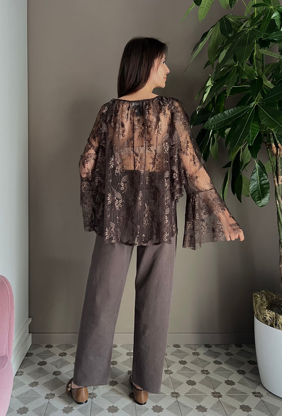 Blusa in pizzo So Allure fondente