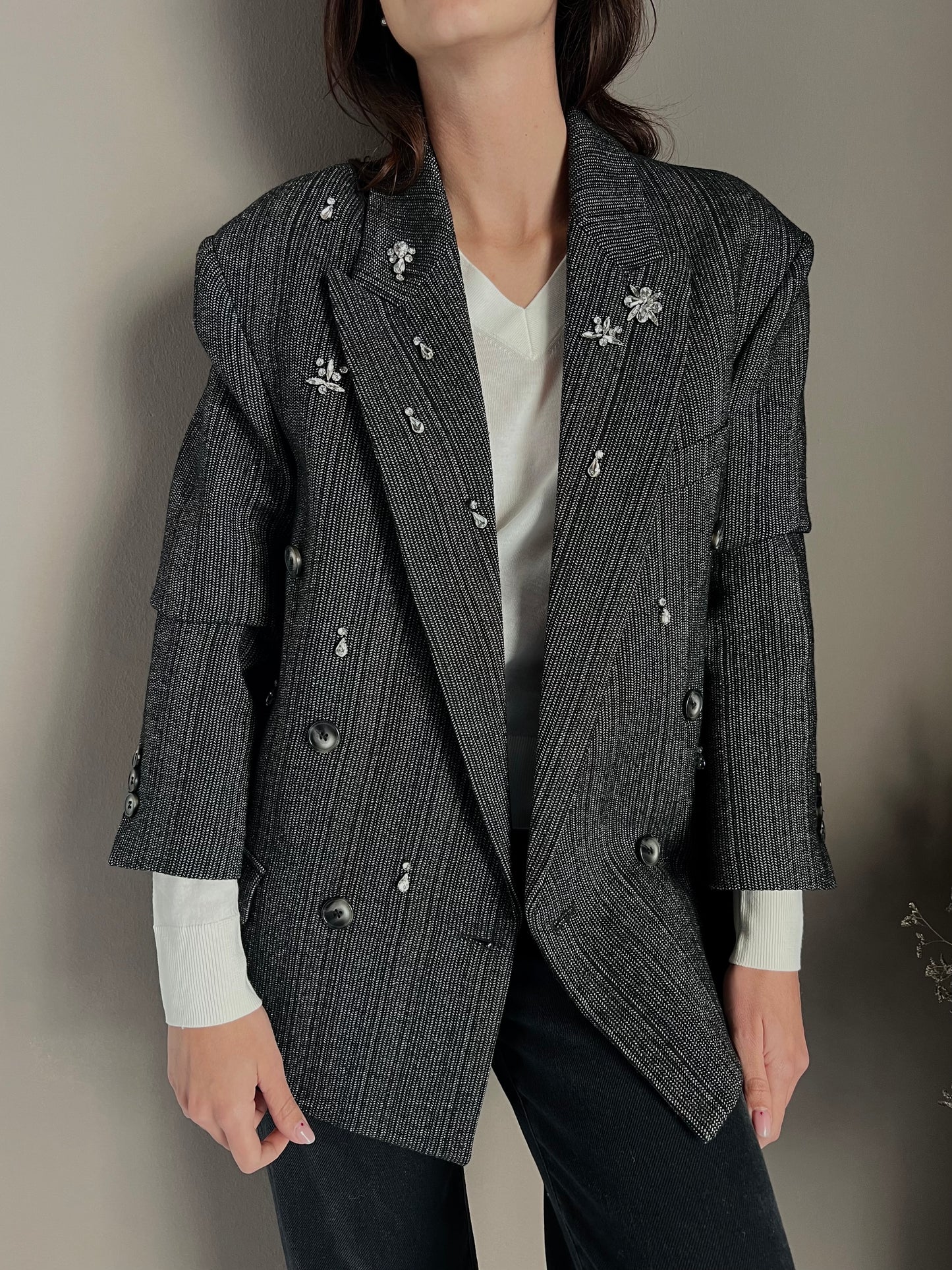 Giacca oversize con strass