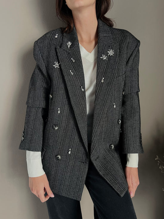 Giacca oversize con strass