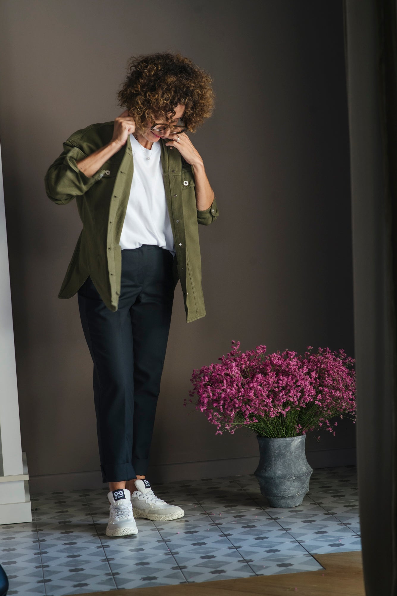 Pantalone chino in cotone nero