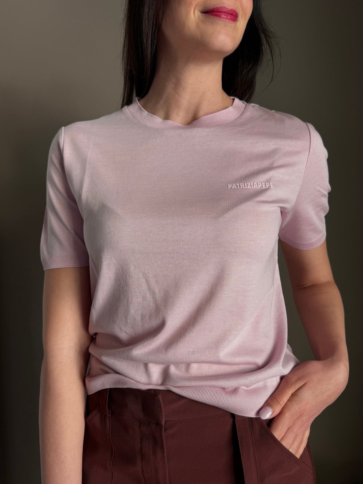T-shirt in filo Shell Liliac
