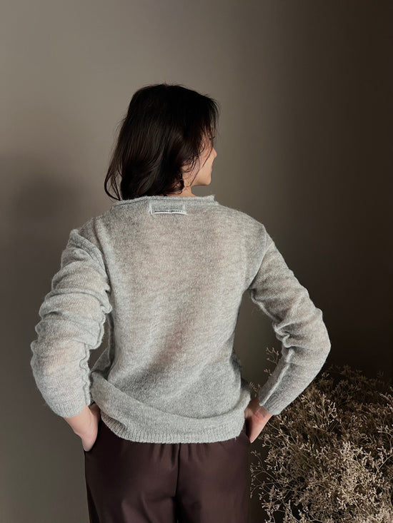 Maglia girocollo in lana e alpaca Noumeno Concept grigio perla