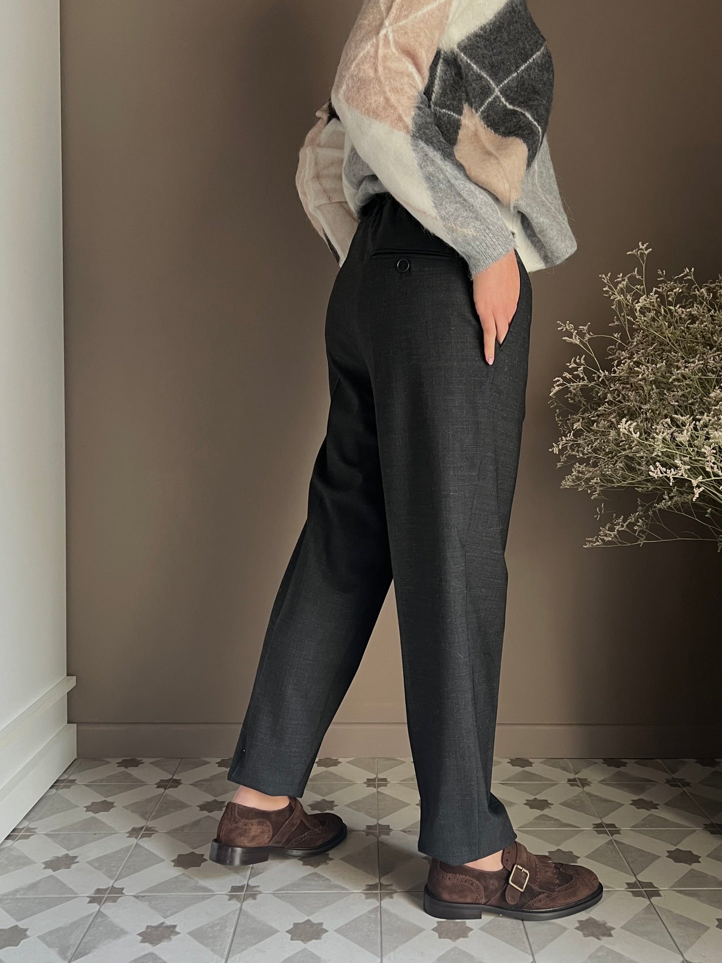 Pantalone antracite Solo Tre