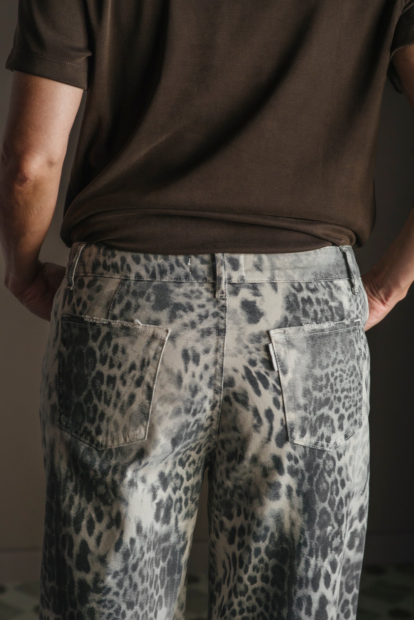 Pantalone denim stampa Leo