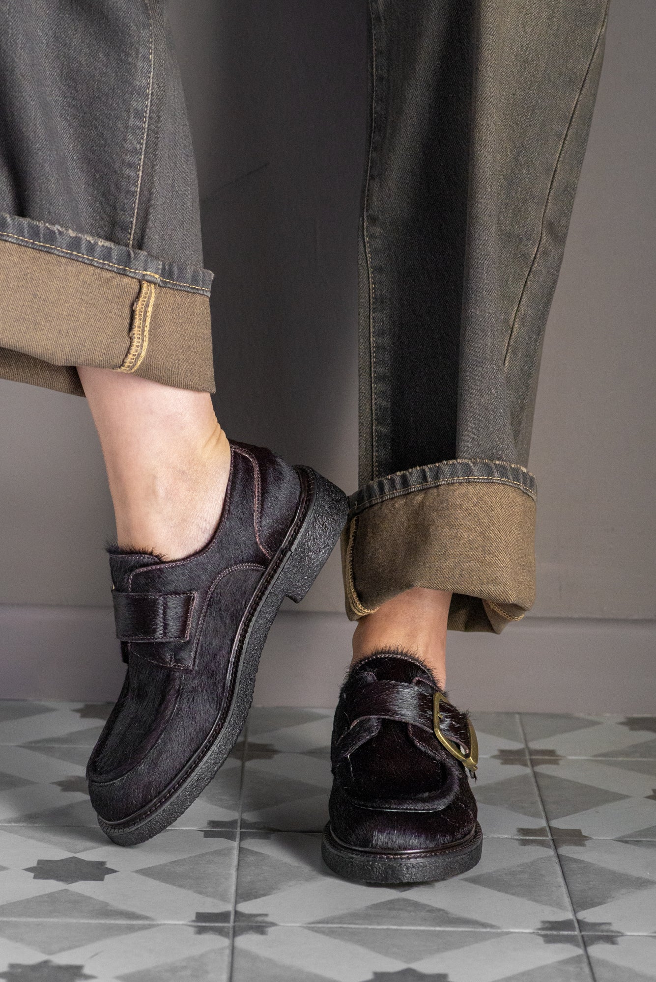 Mocassino monkstrap in cavallino moro