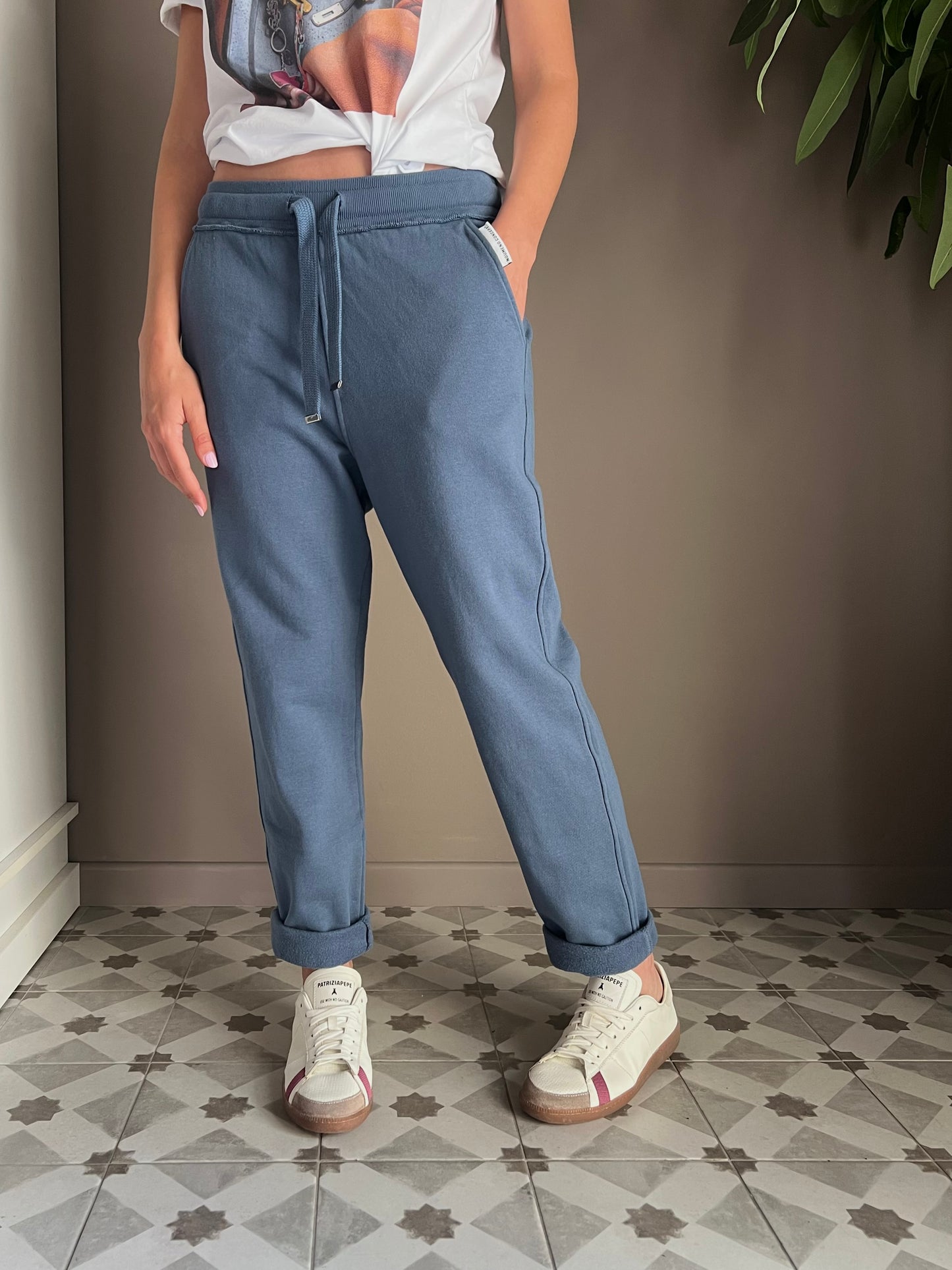 Pantalone in felpa indingo