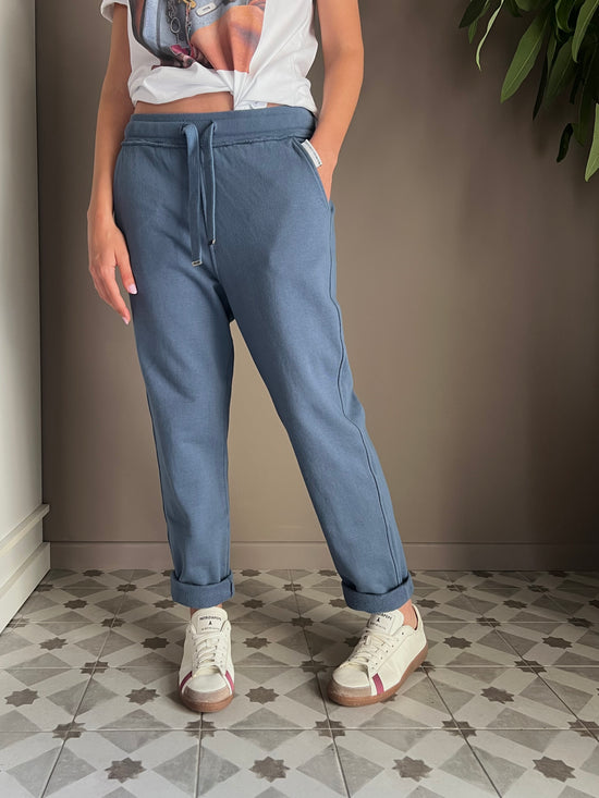 Pantalone in felpa indingo