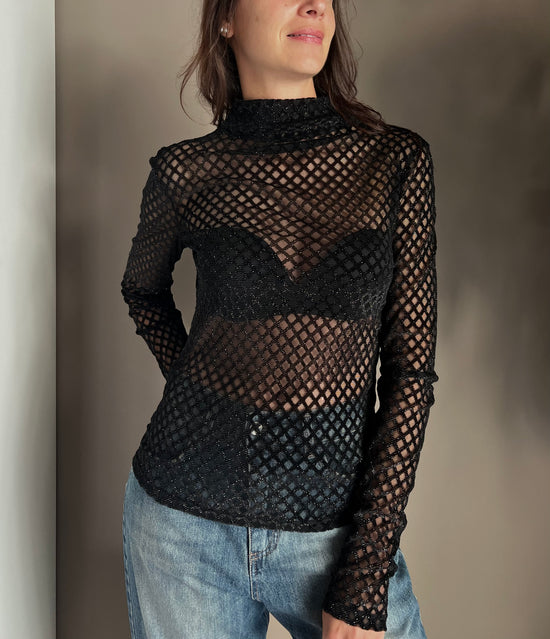 Maglia in rete collo alto