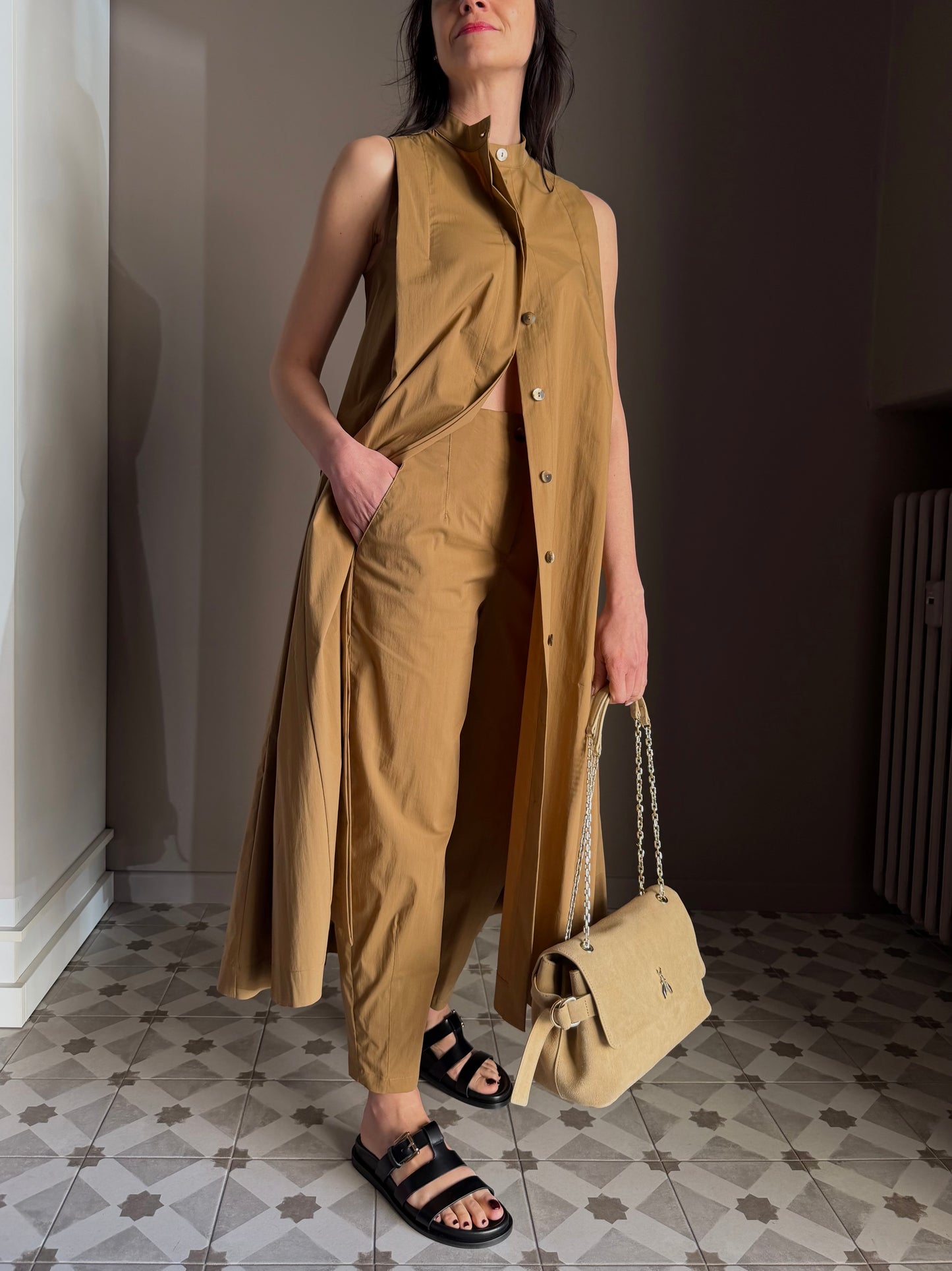 Abito Midi in Popeline – Nocciola