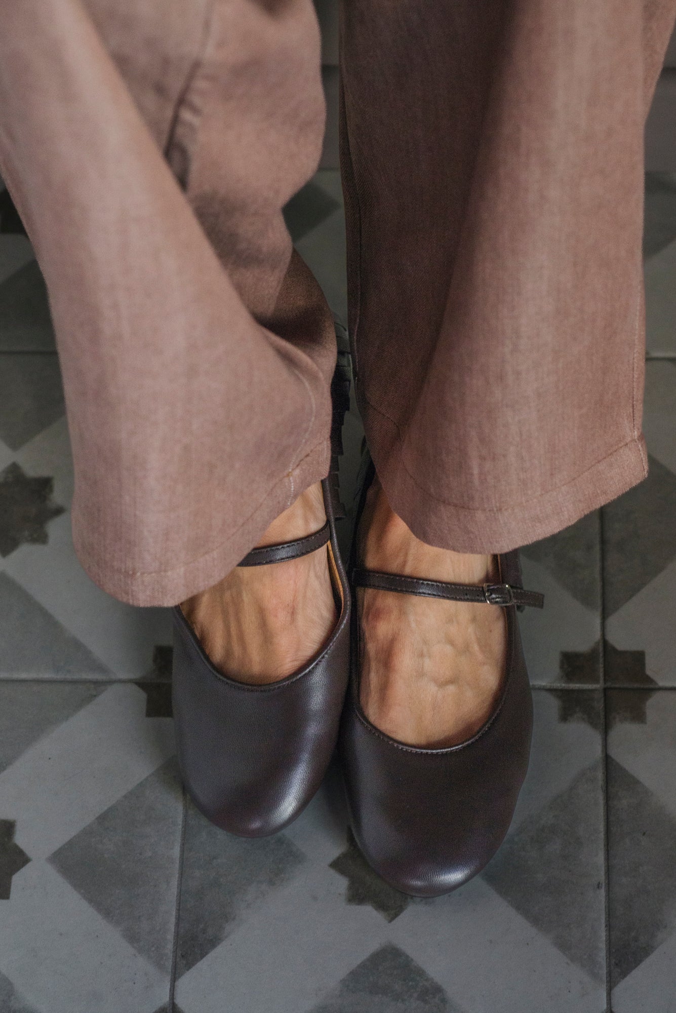 Scarpa Mary Jane in nappa con frangetta Moro
