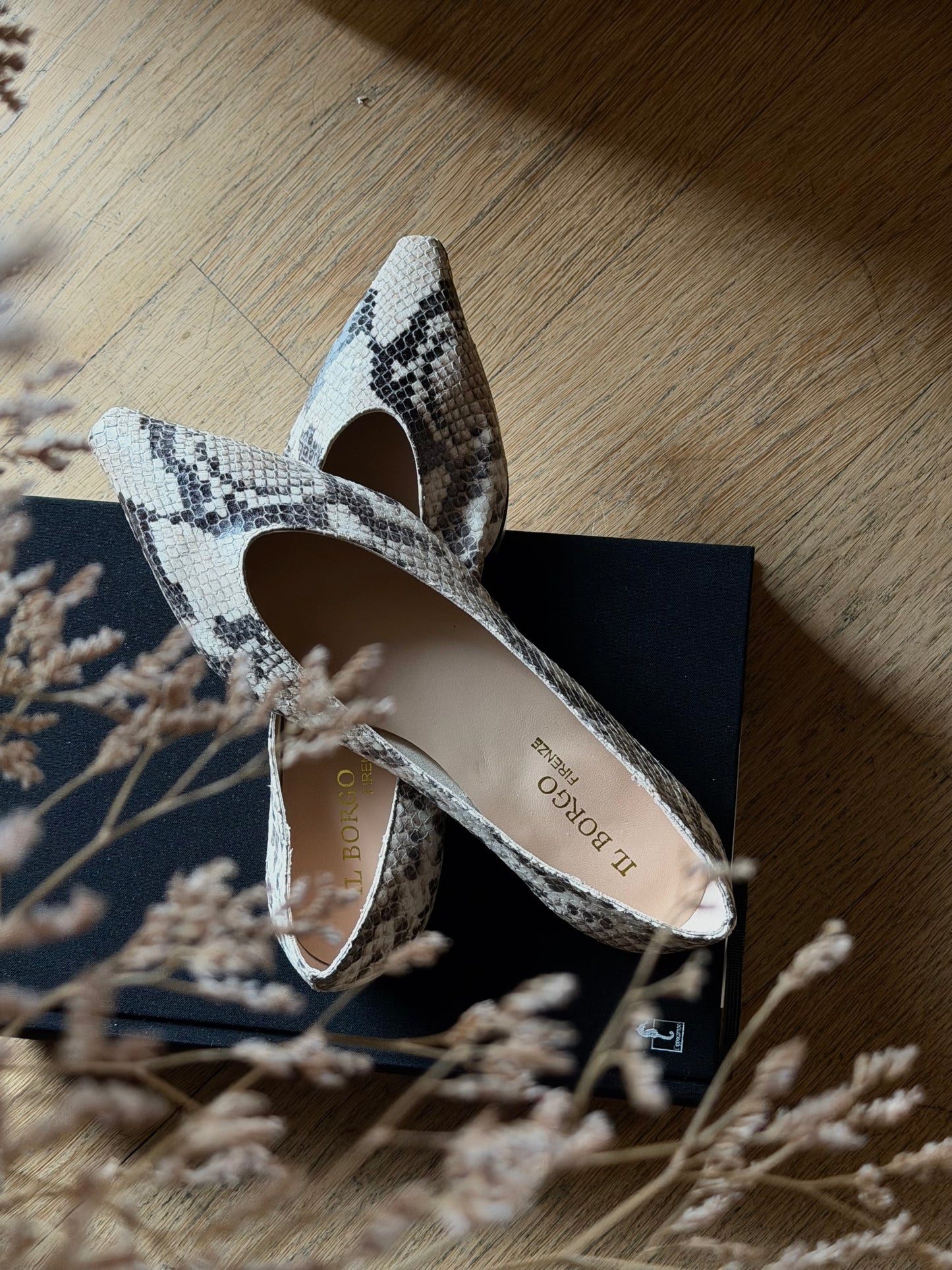 Ballerina flat in pelle stampa pitone