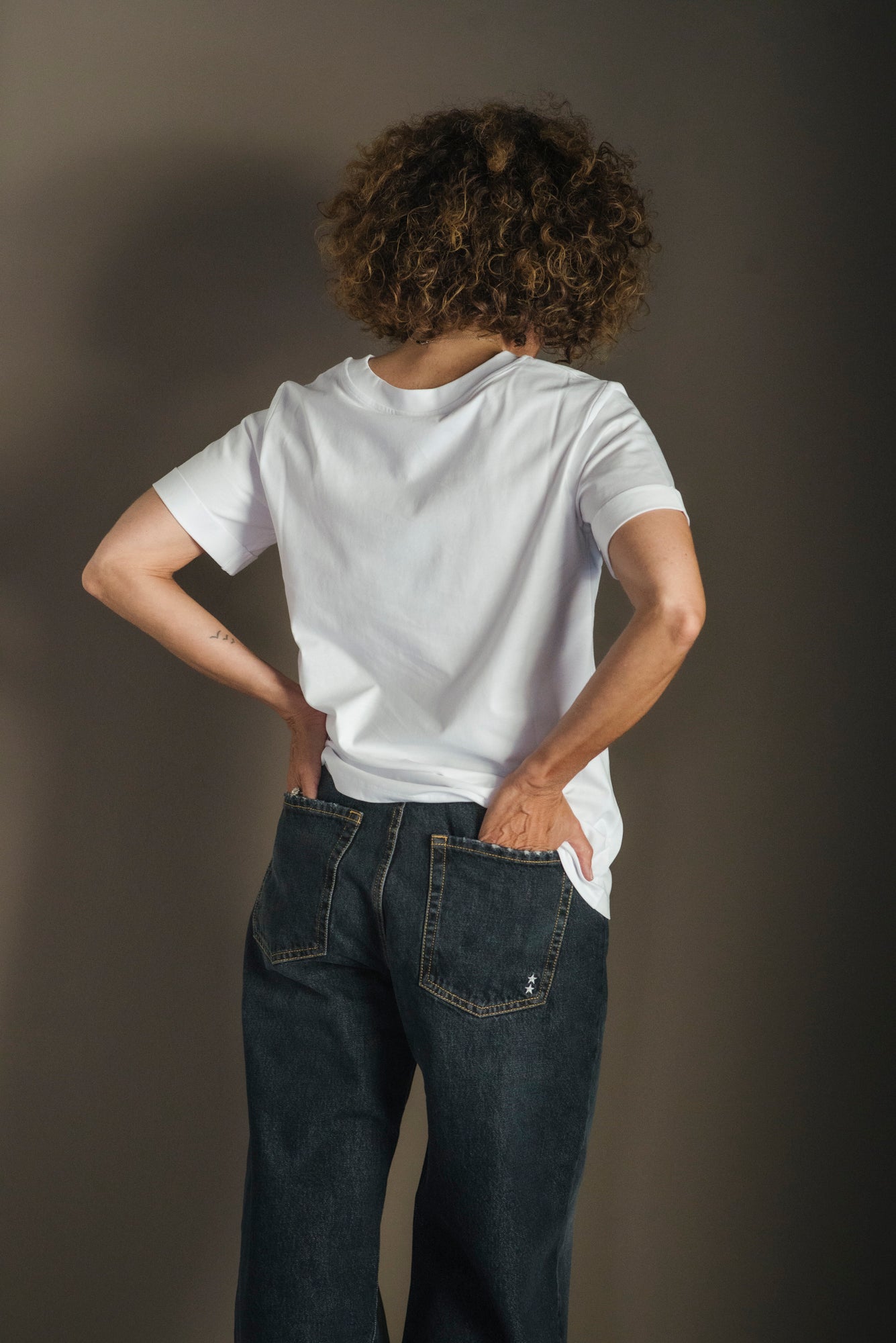 Pantalone denim modello Poppy- Grigio nero