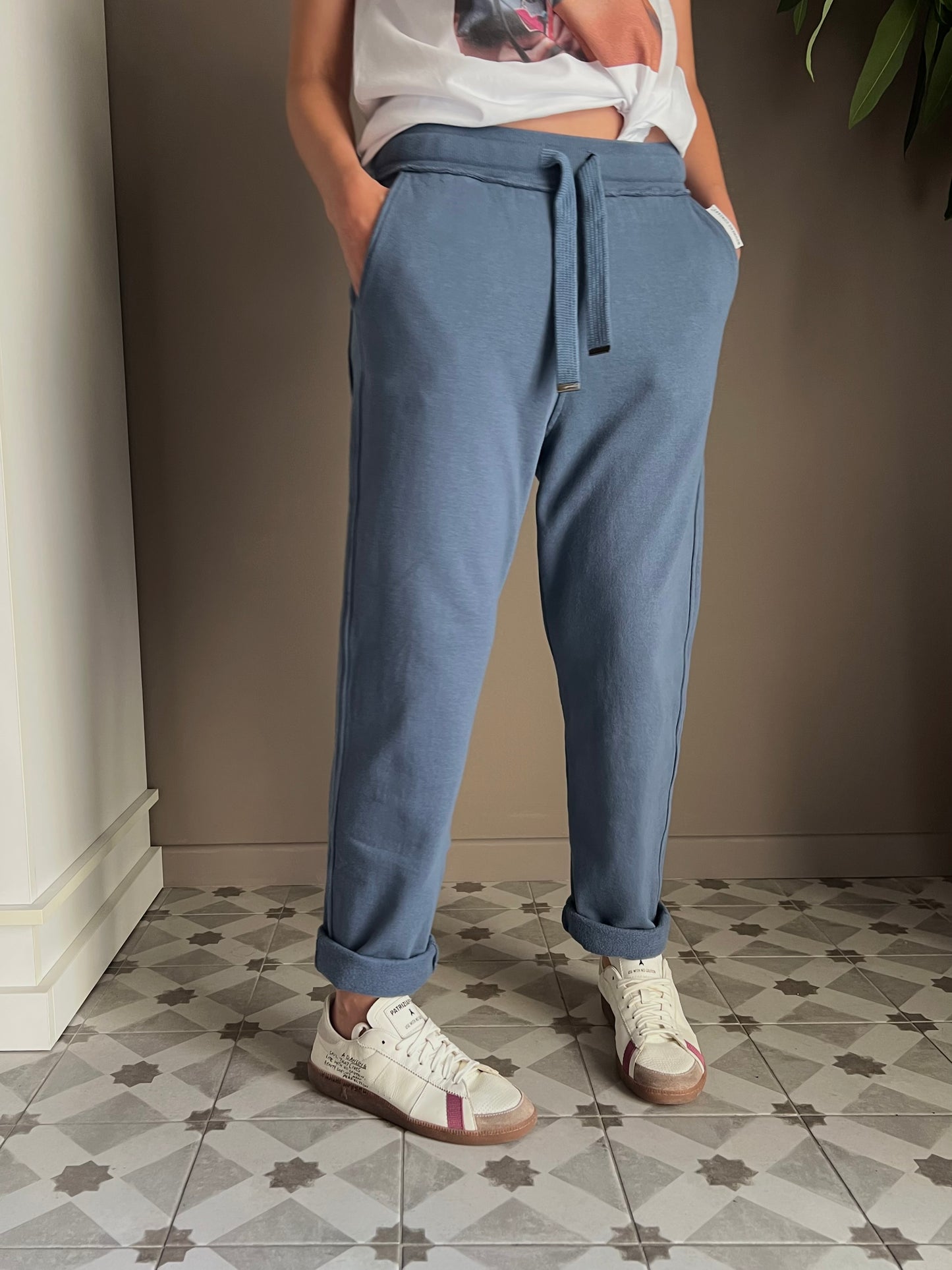 Pantalone in felpa indingo