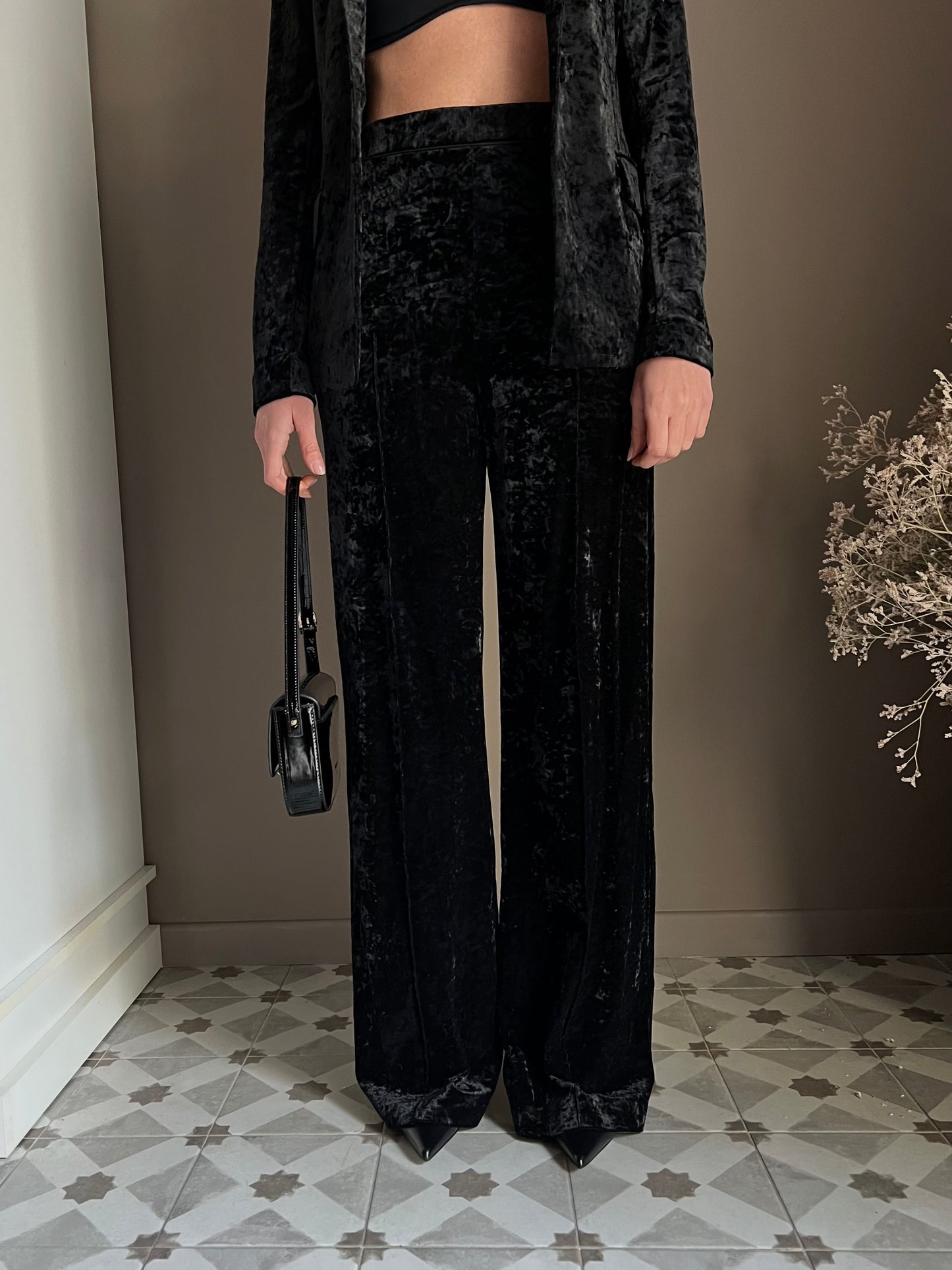 Pantalone in velluto nero Patrizia Pepe