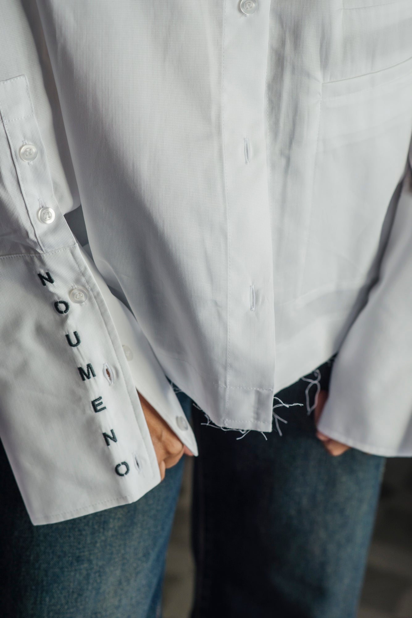 Camicia over in piquet con logo manica
