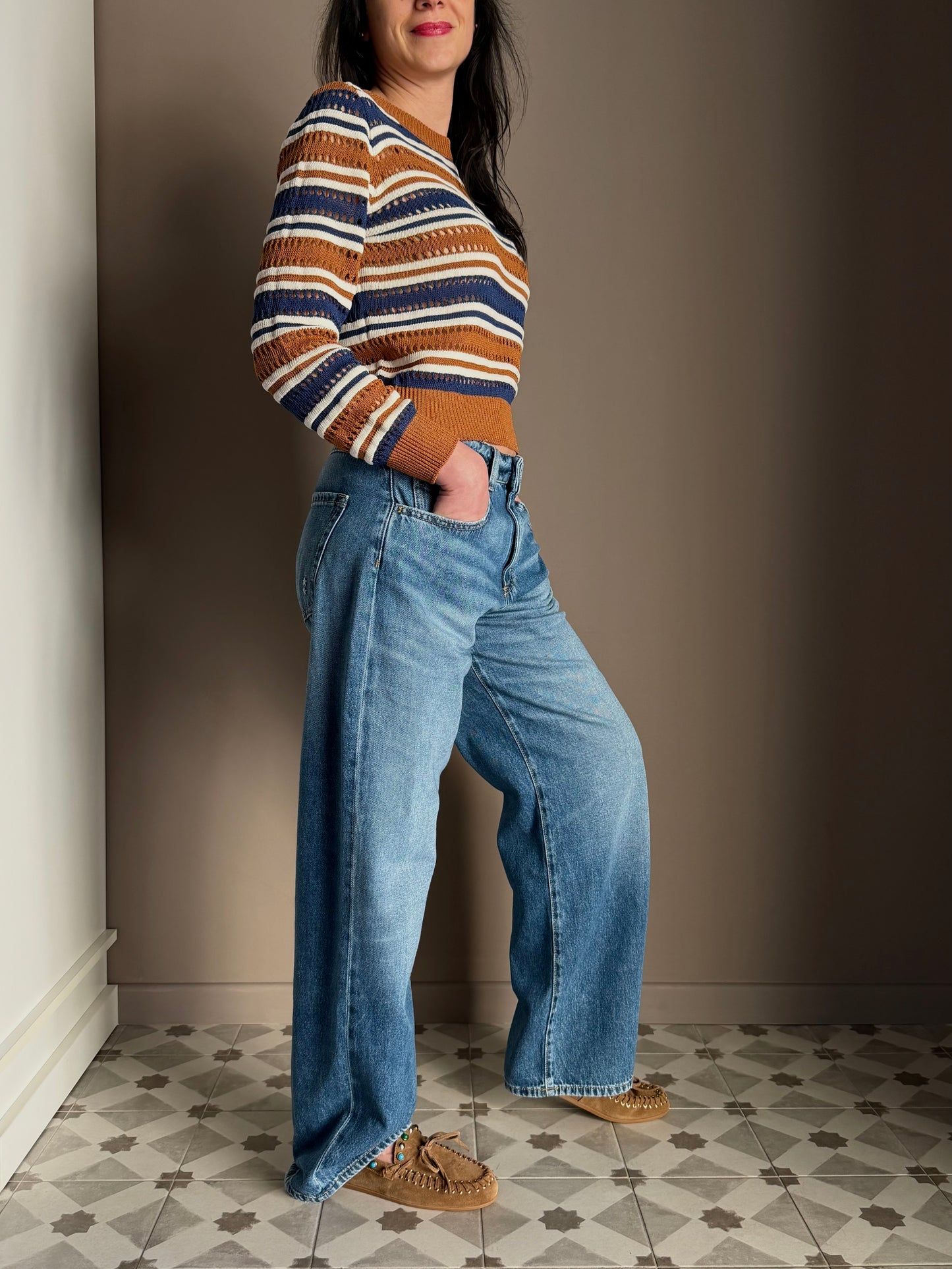 Pantalone Icon Denim modello Bea blu medio