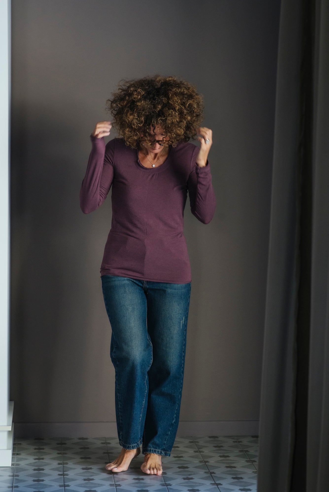 Girocollo soft Touch in Cashmere e Viscosa - Malva
