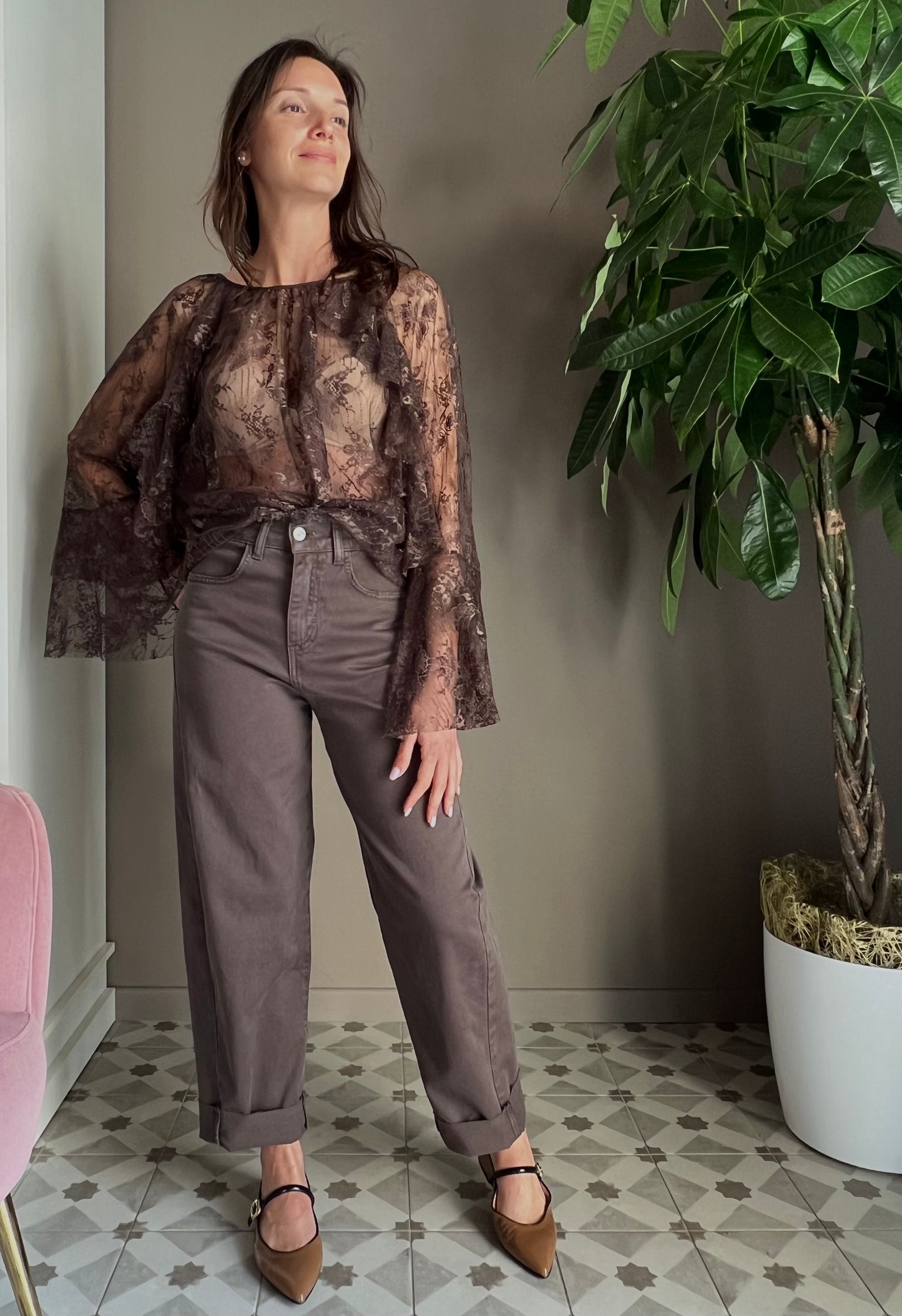 Blusa in pizzo So Allure fondente