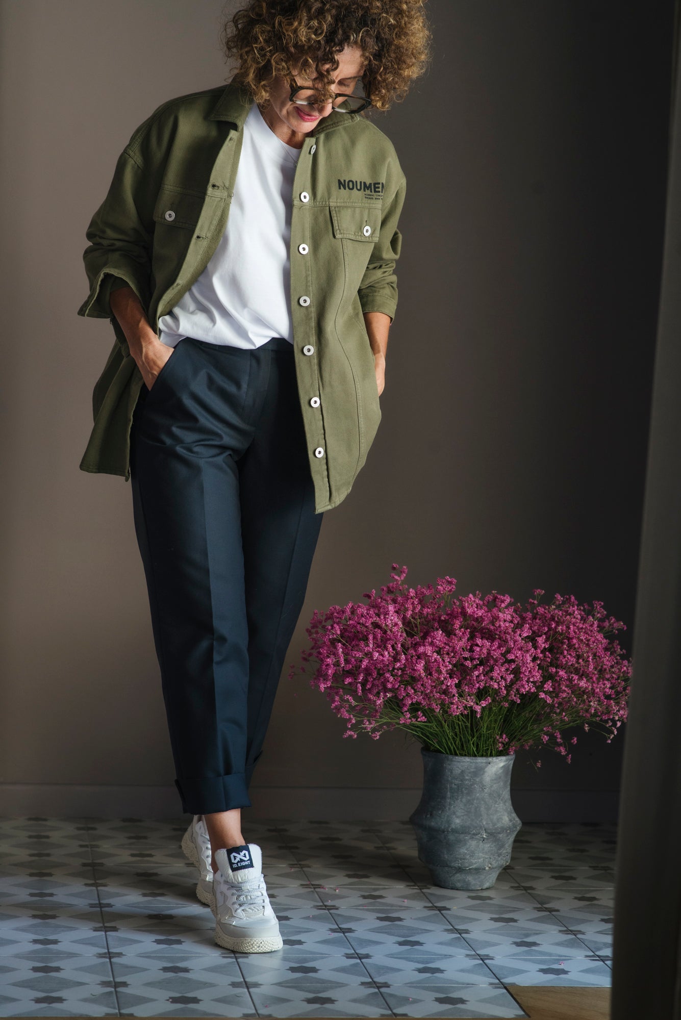 Pantalone chino in cotone nero