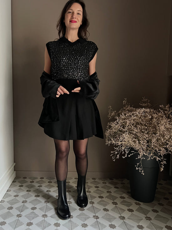 Gilet in maglia con paillettes