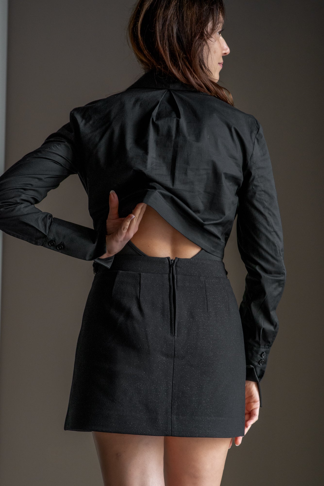 Camicia a body con dettaglio cut-out nero