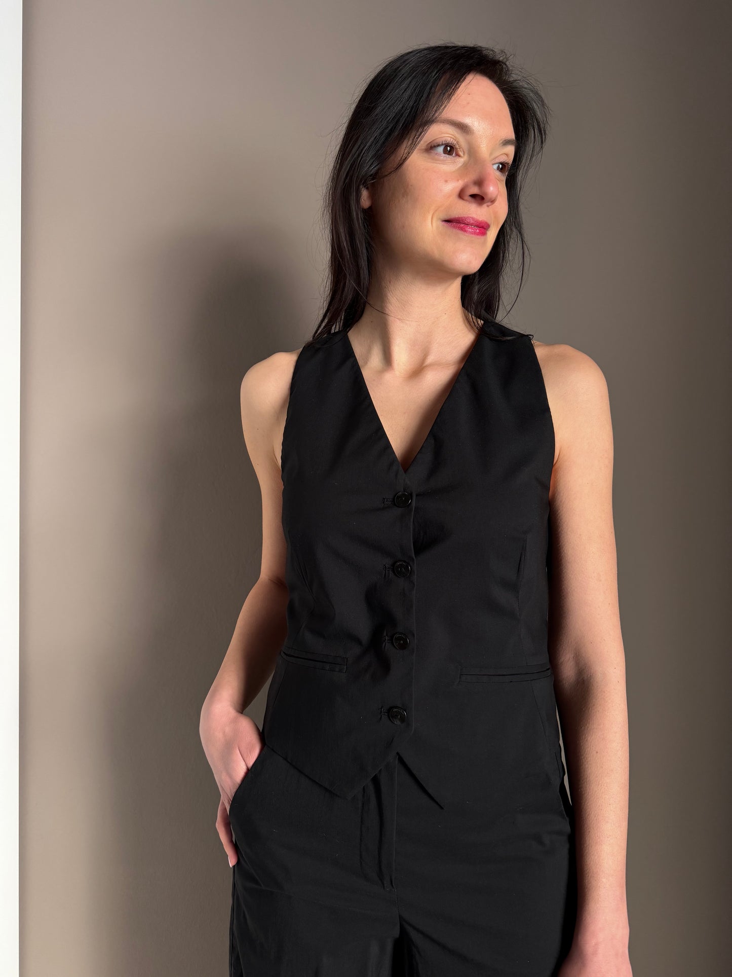 Gilet Sartoriale Nero in cotone