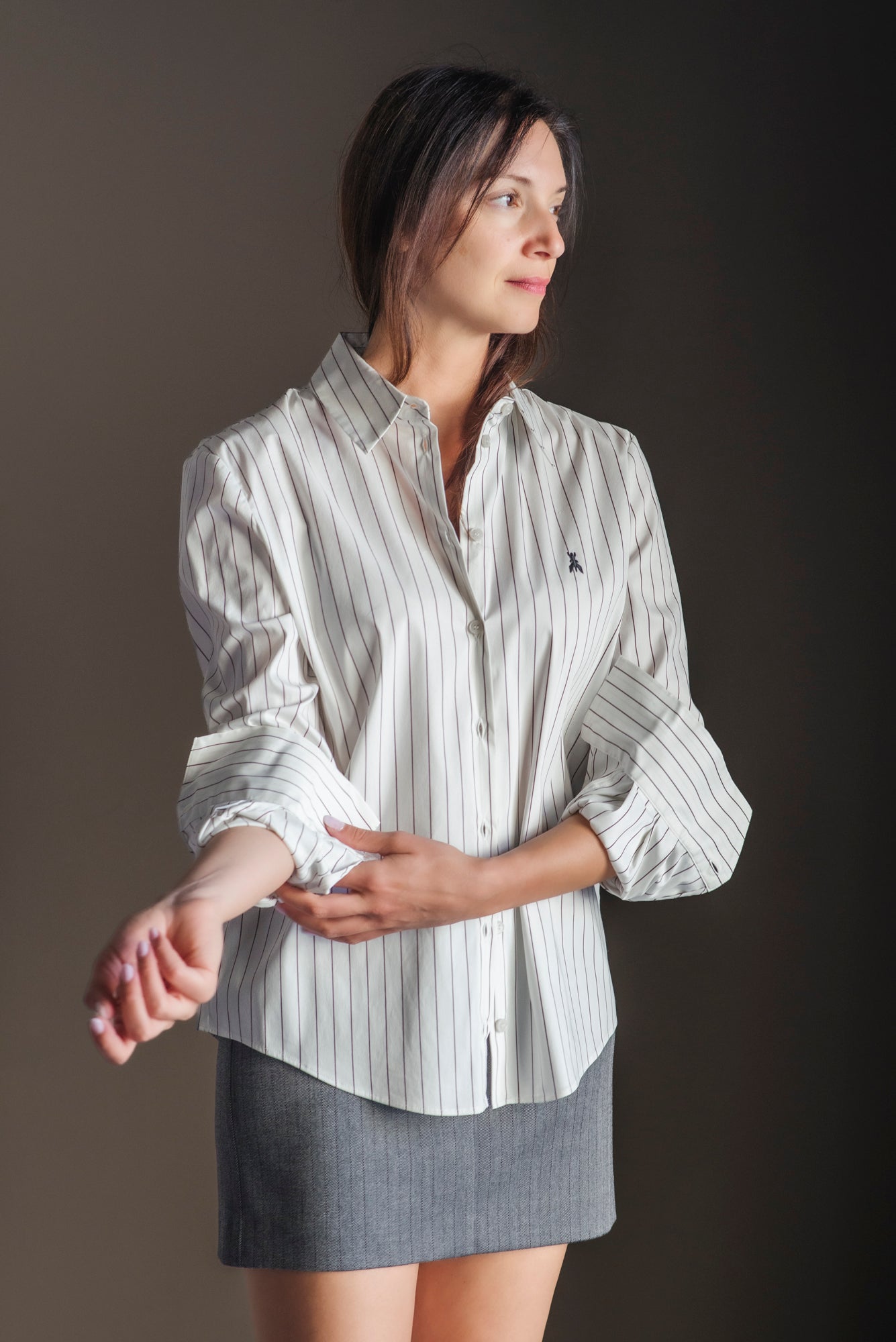 Camicia gessata taglio maschile