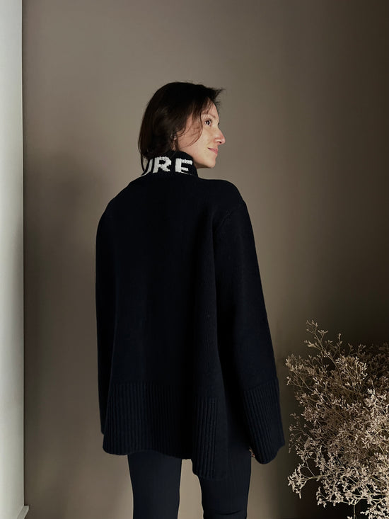 Maglione oversize So Allure con collo alto blu