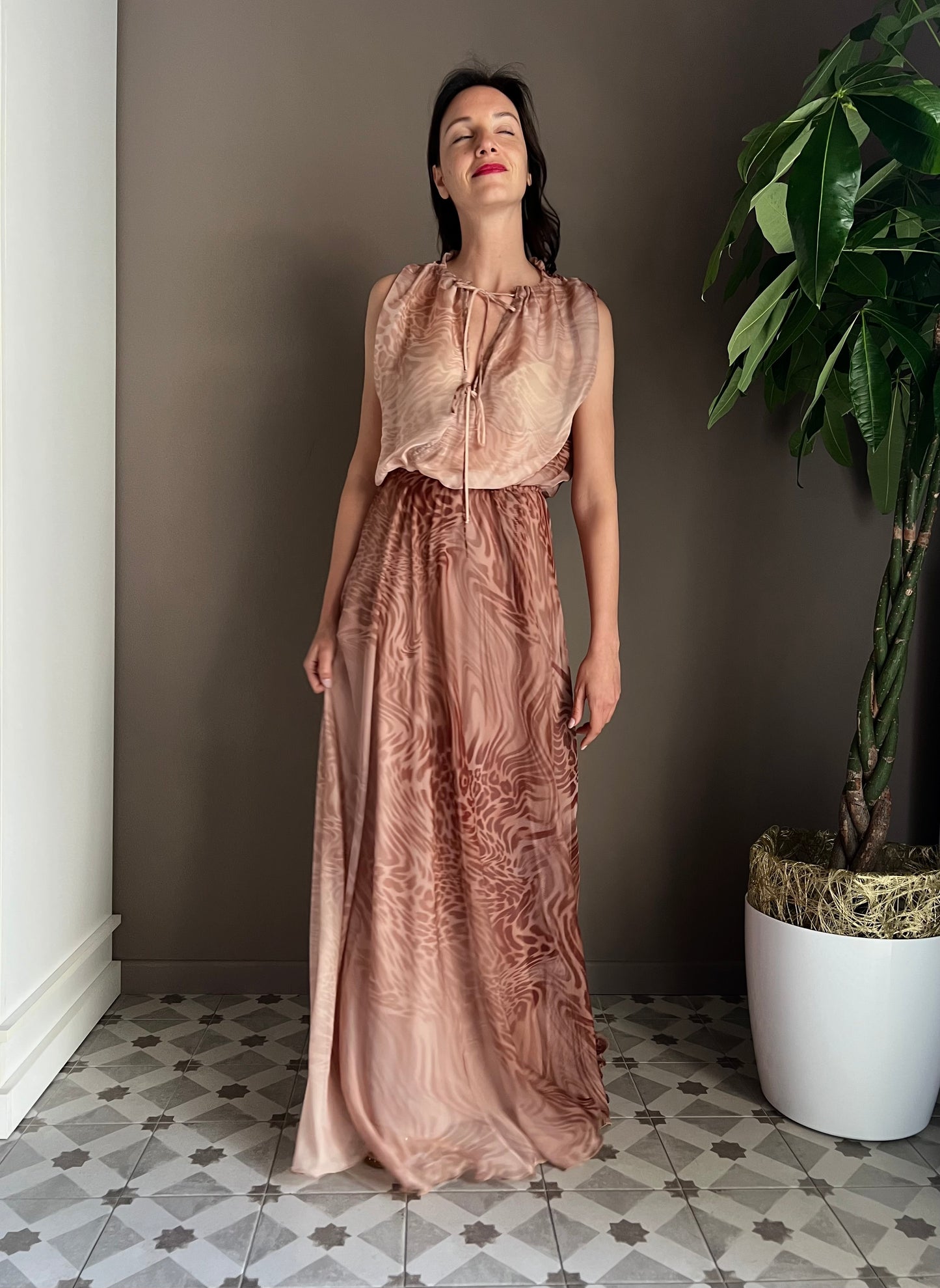 Abito in georgette animalier