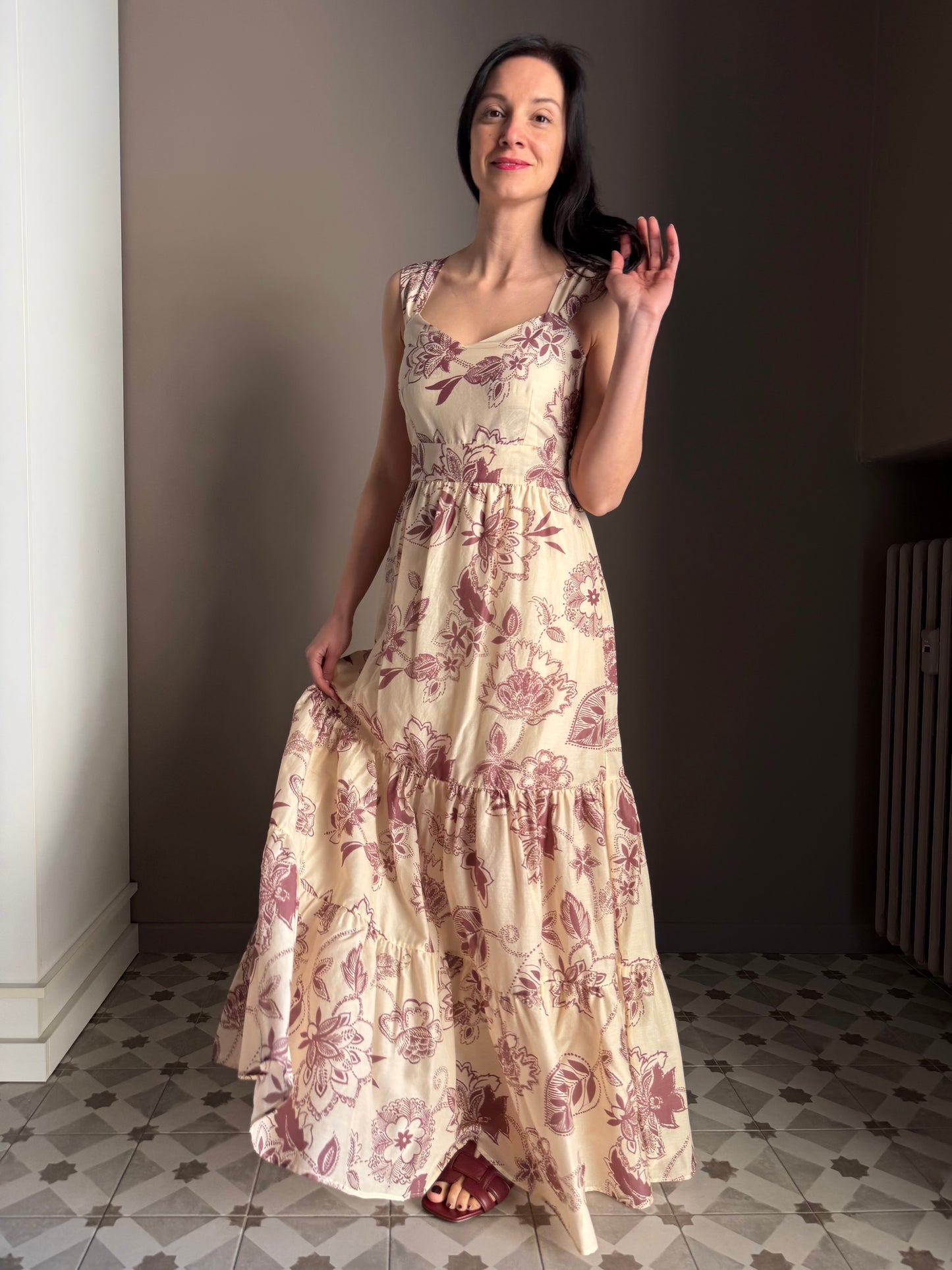 Maxi Dress Alessia Santi in Cotone e Seta