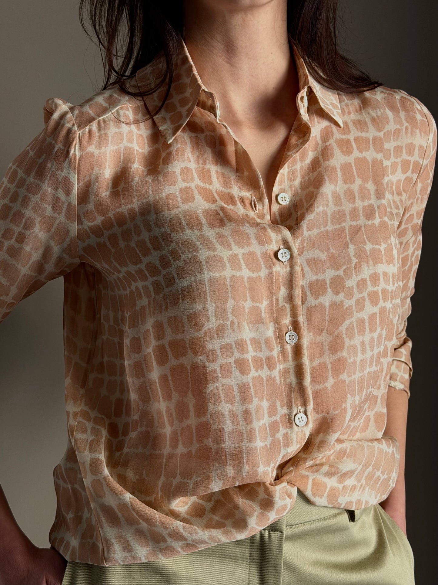 Camicia in viscosa stampa cocco