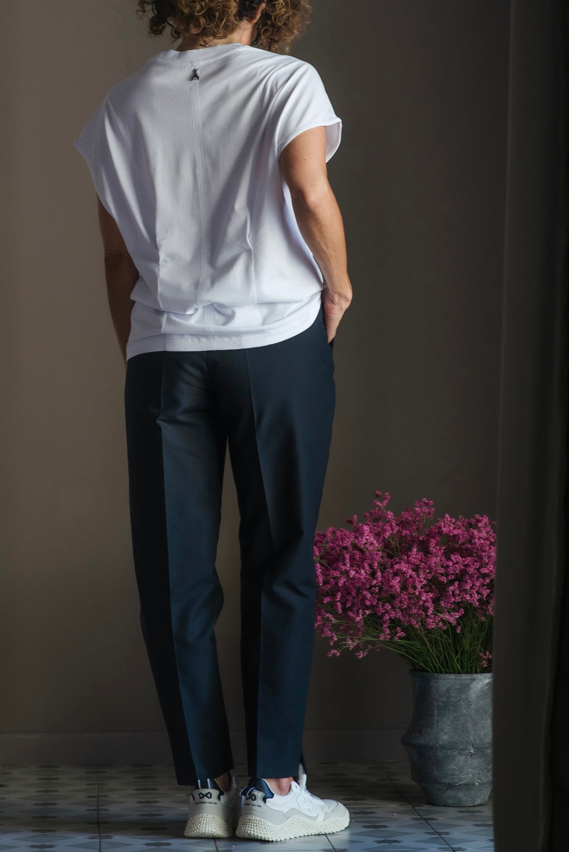 Pantalone chino in cotone nero