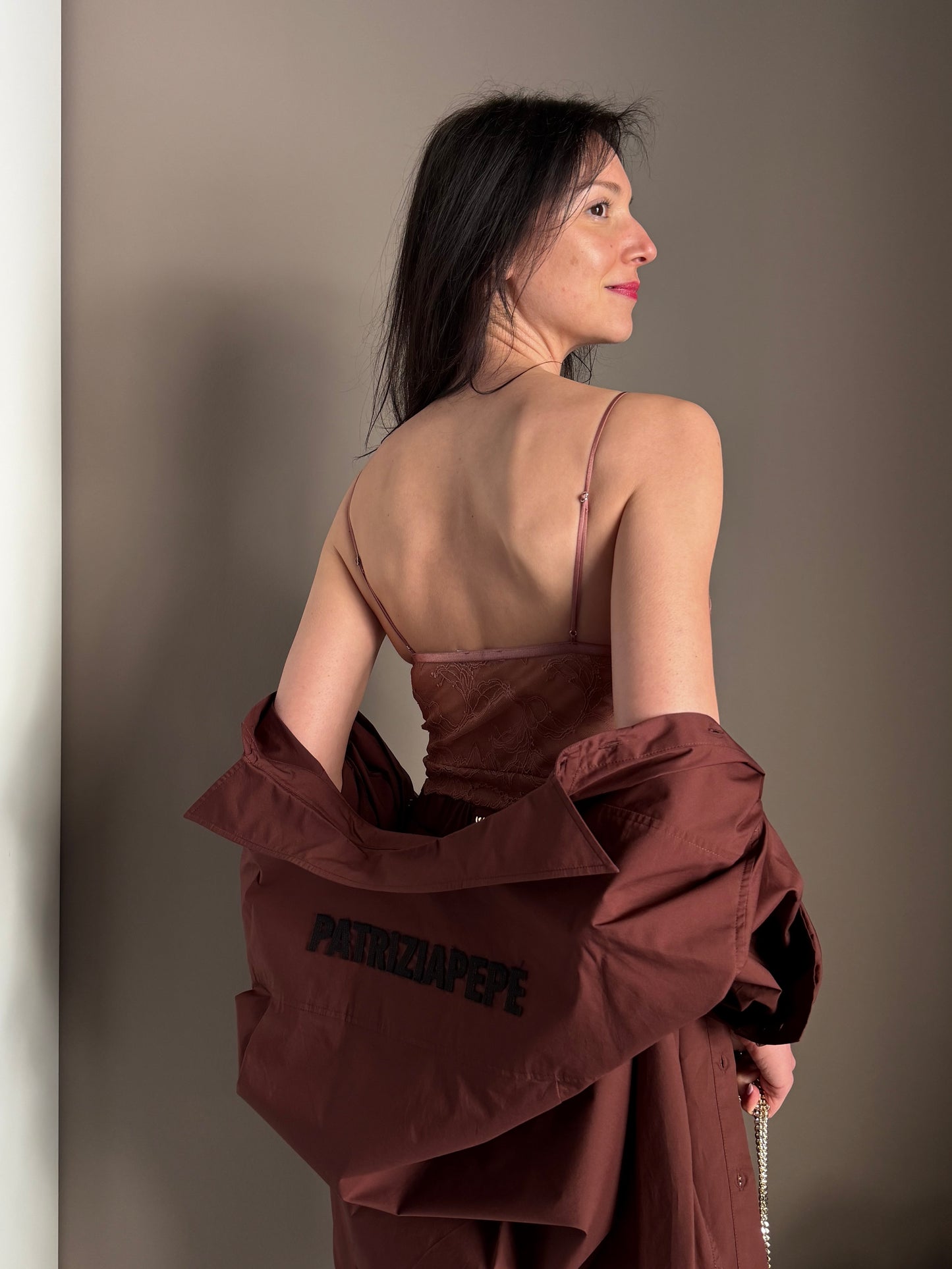 Top in pizzo Light Terracotta