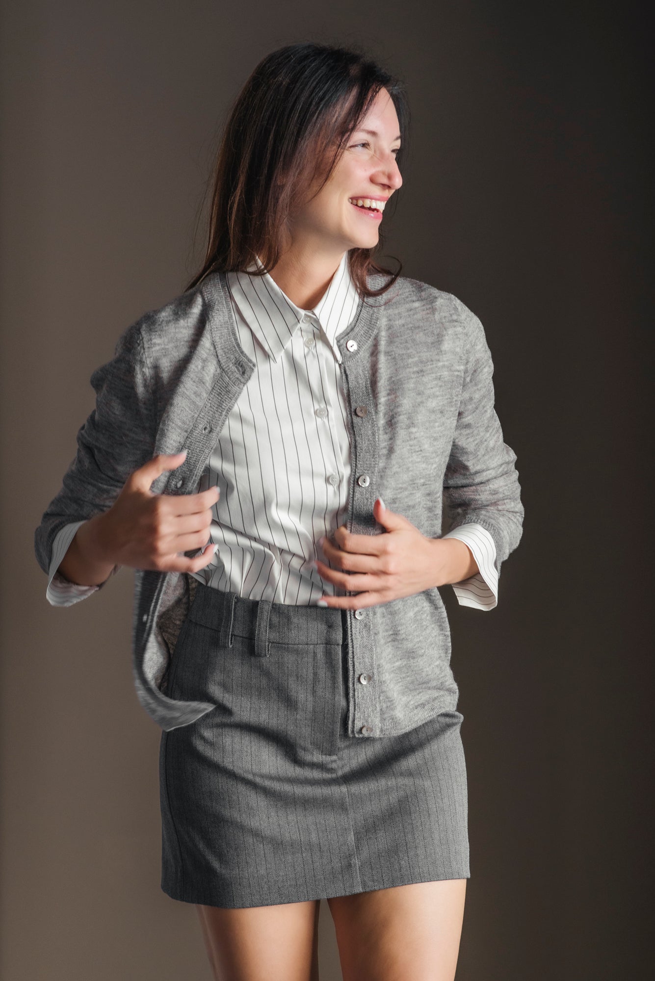 Camicia gessata taglio maschile