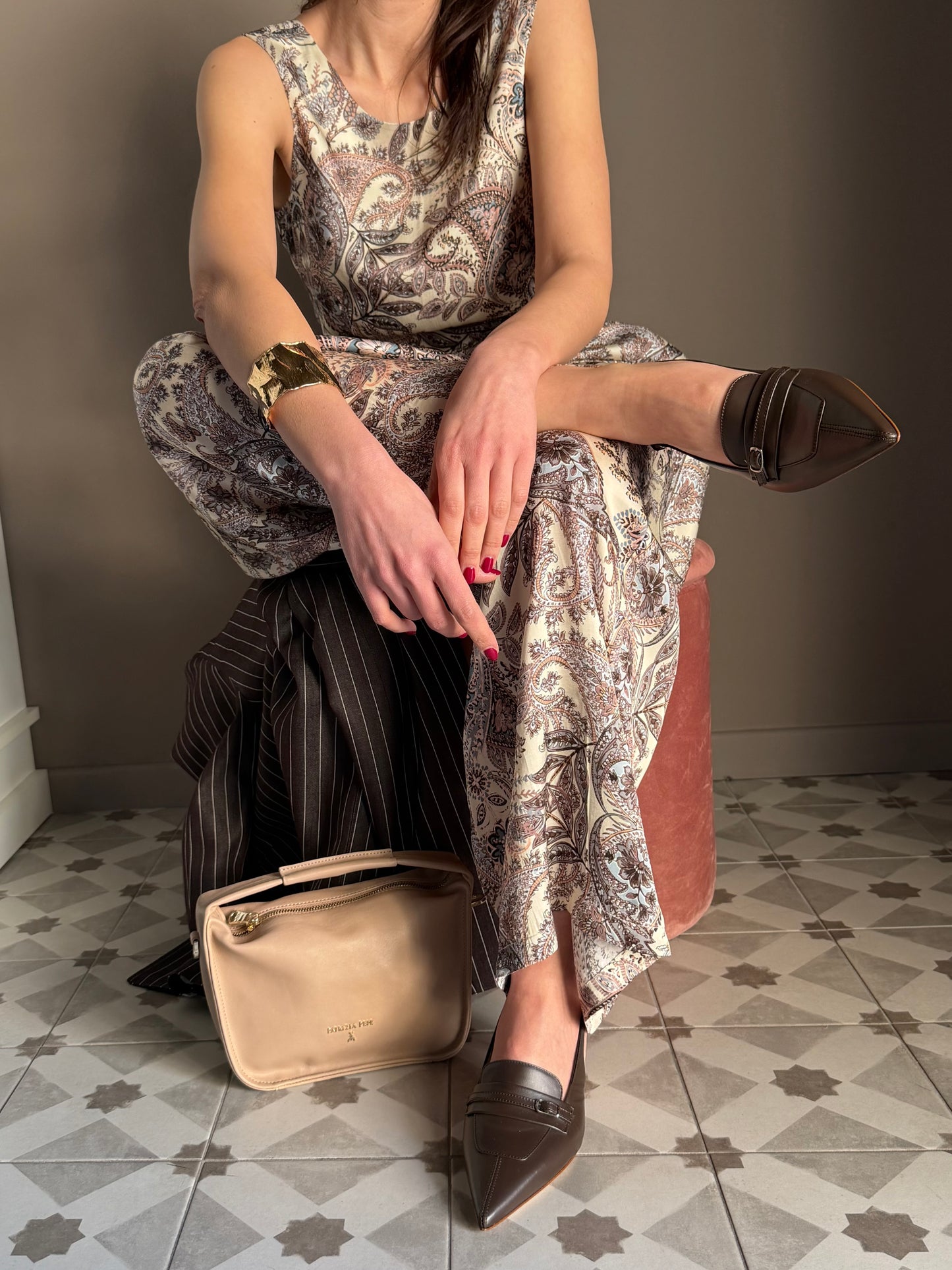 Slingback in nappa moro