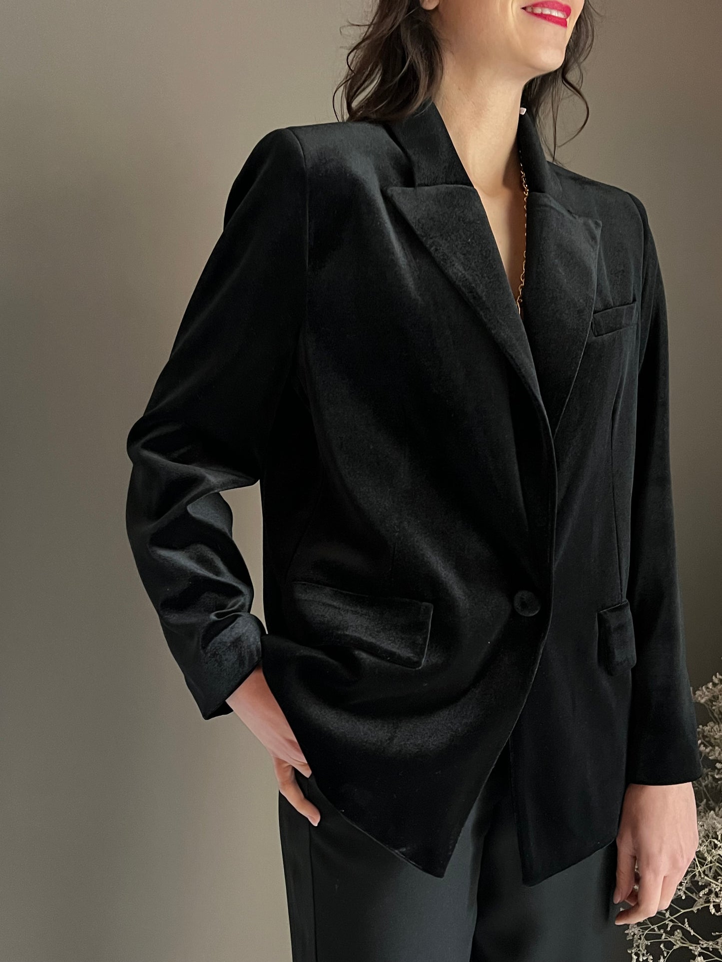 Giacca oversize in velluto nero So Allure