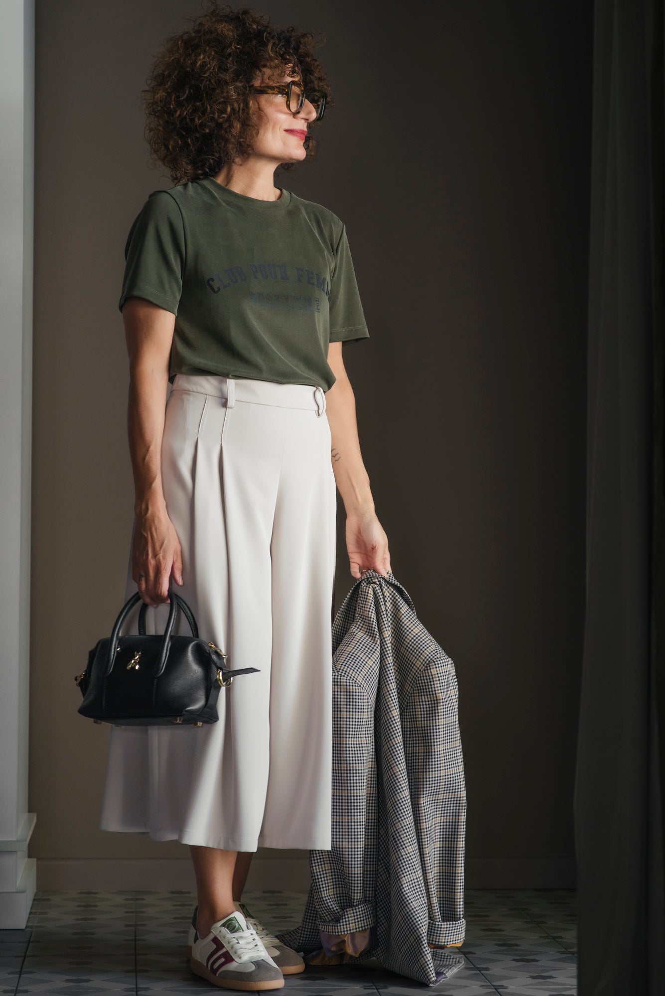 Gonna pantalone in crepe fluido
