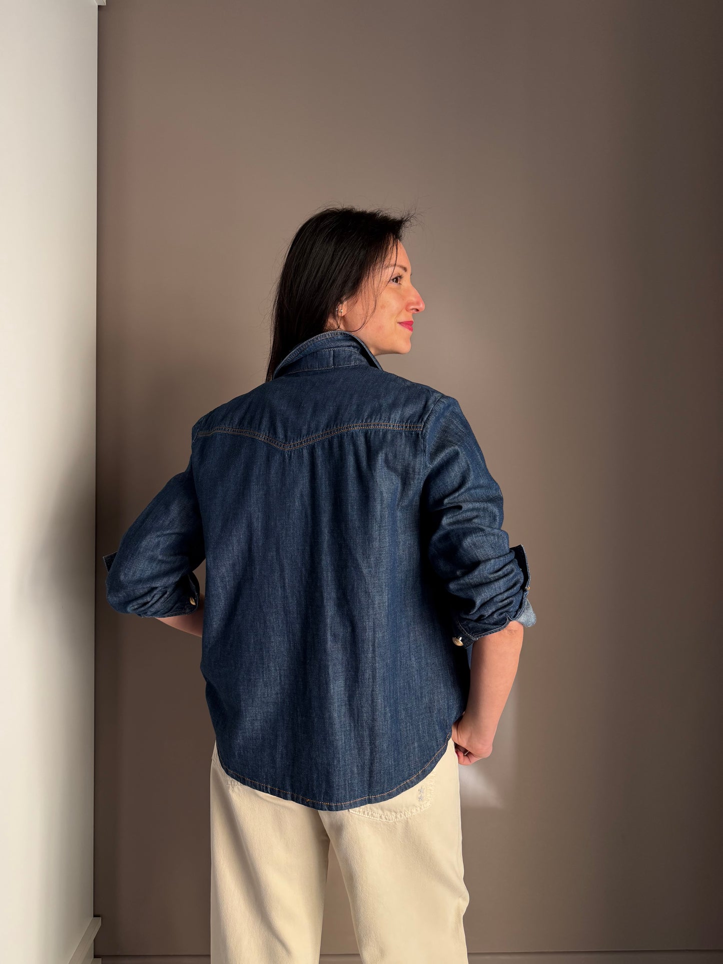 Camicia in Demin con dettagli Gold