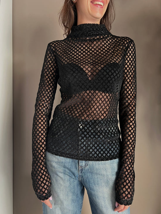 Maglia in rete collo alto