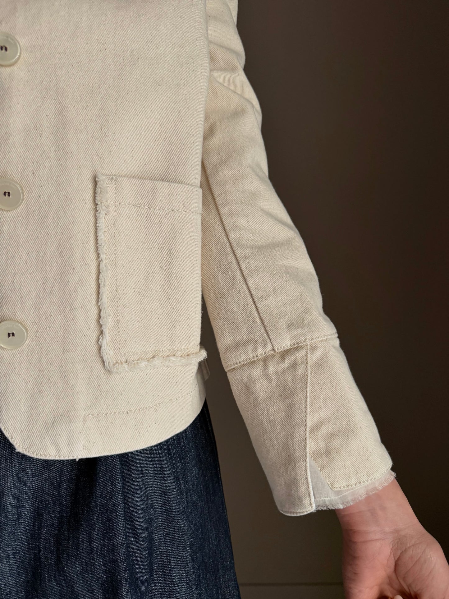 Giacca strutturata in cotone avorio