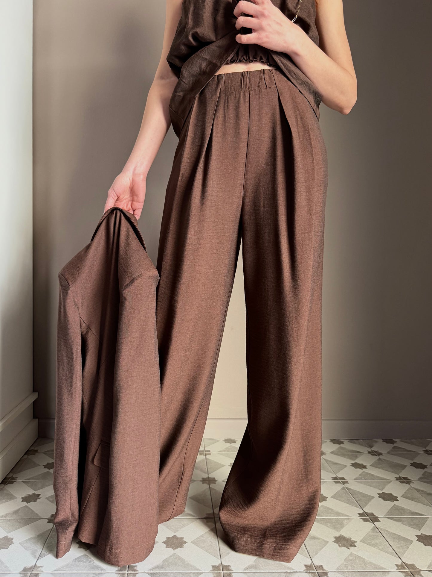 Pantalone Wide-Leg So Allure – cioccolato
