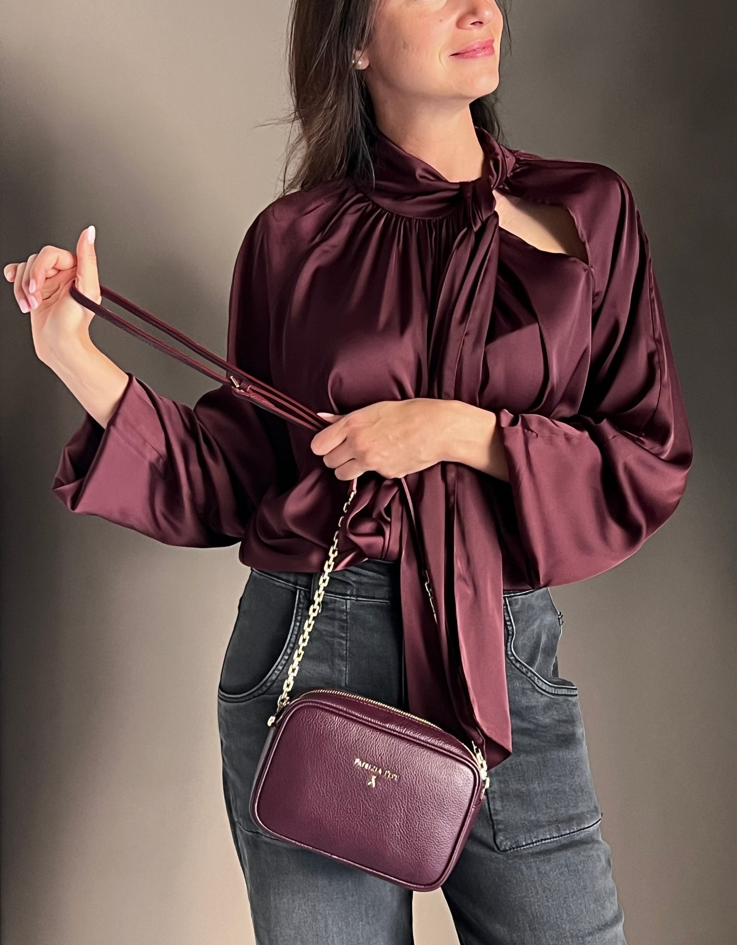 Borsa tracolla piccola camera case Purple Red