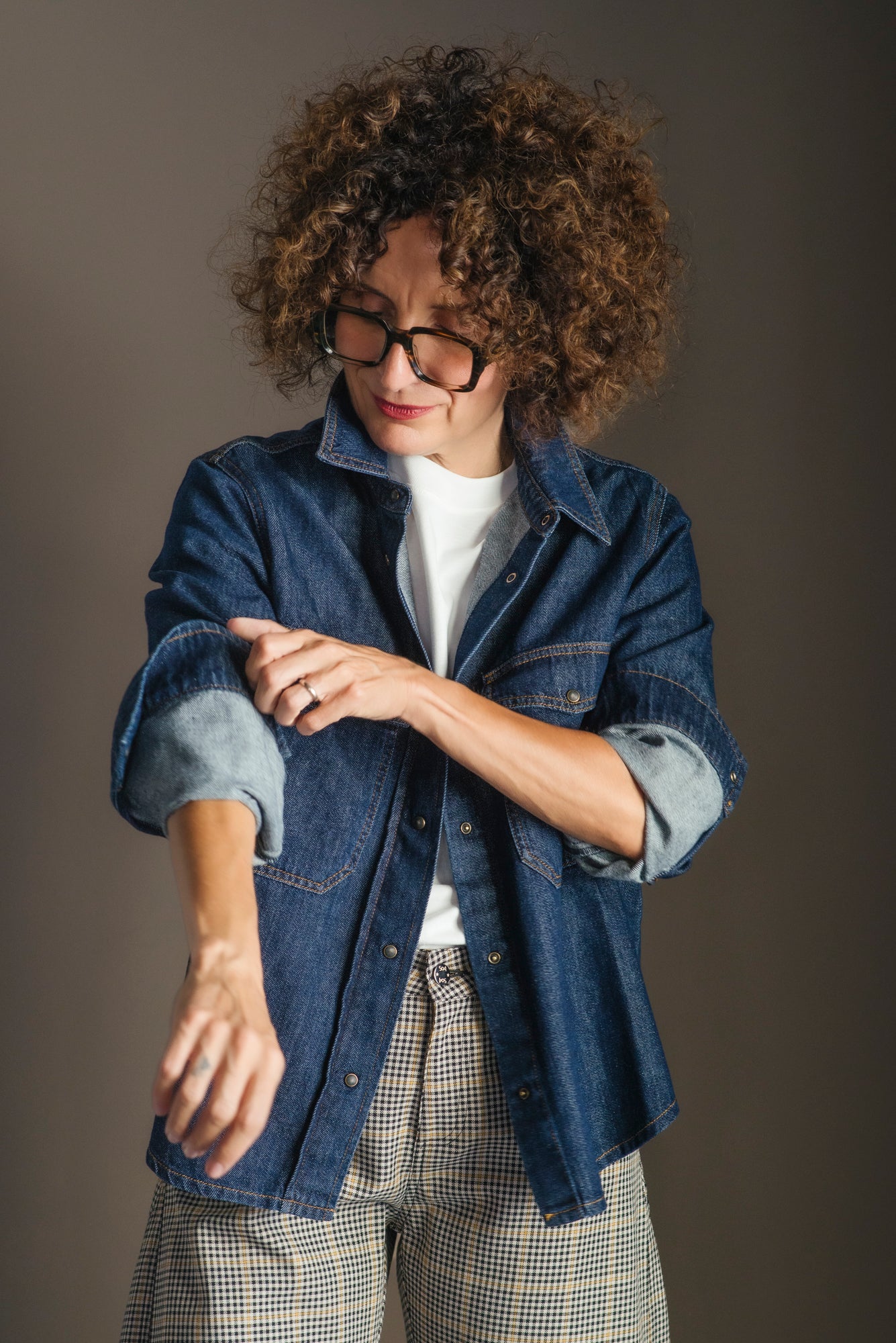 Camicia in denim soft touch