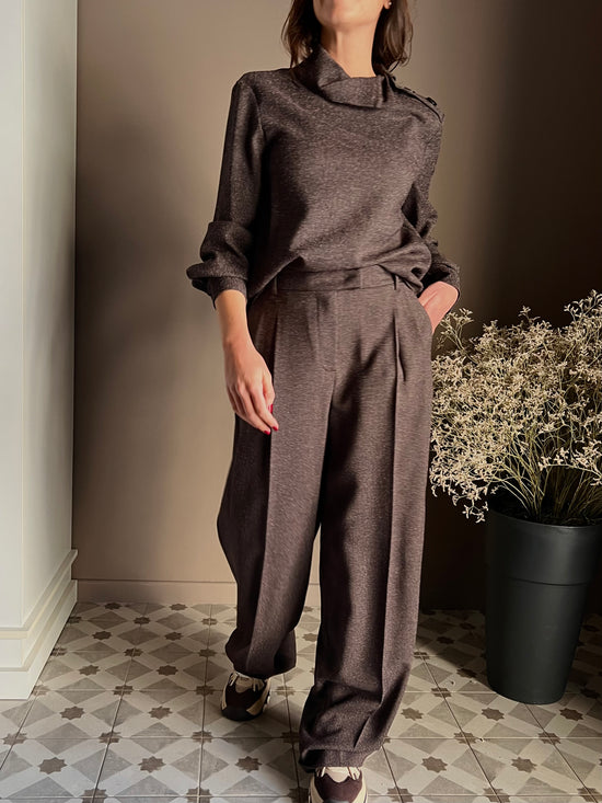 Pantaloni strutturati con pieghe