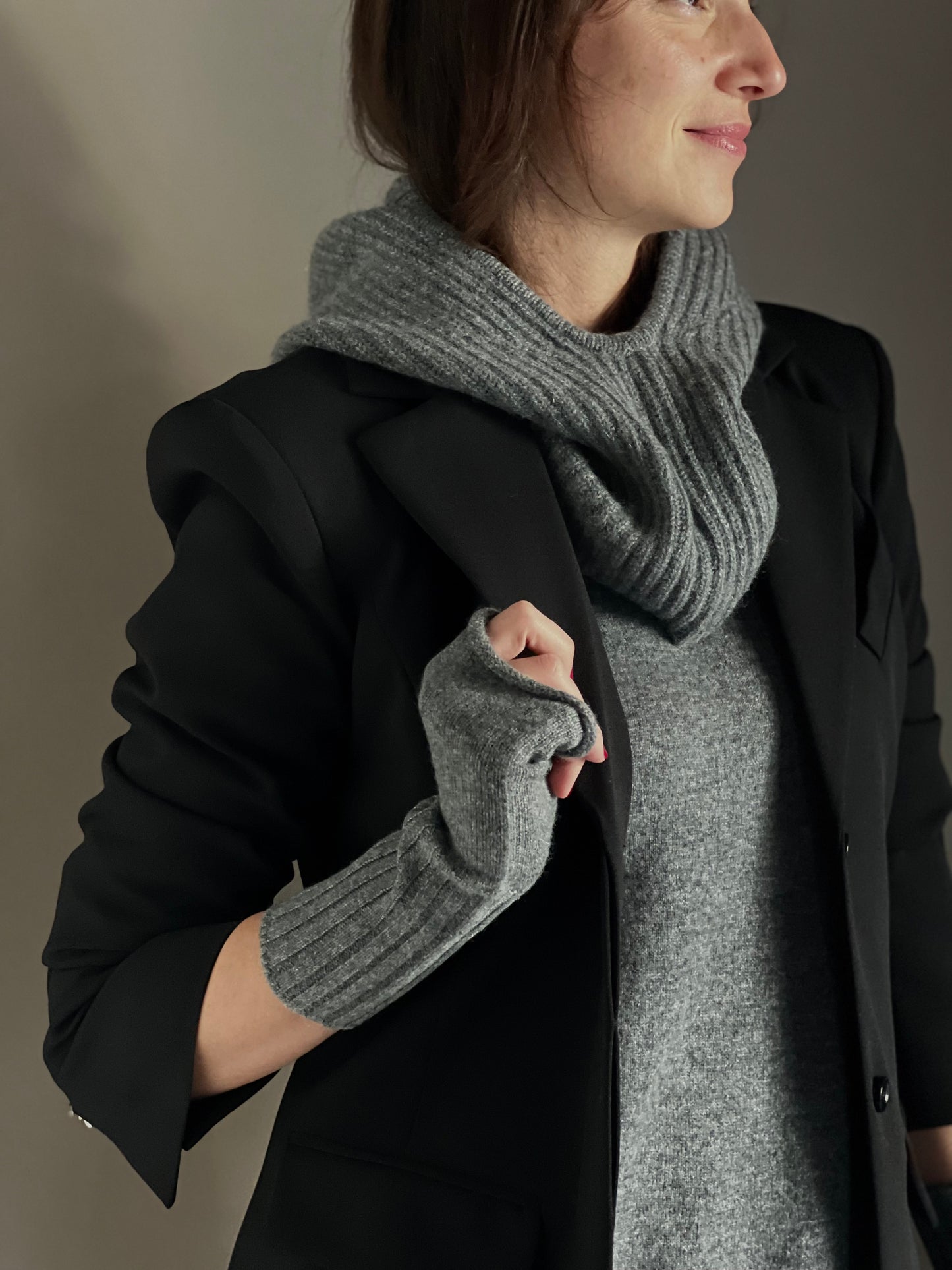 Guanto senza dita in cashmere