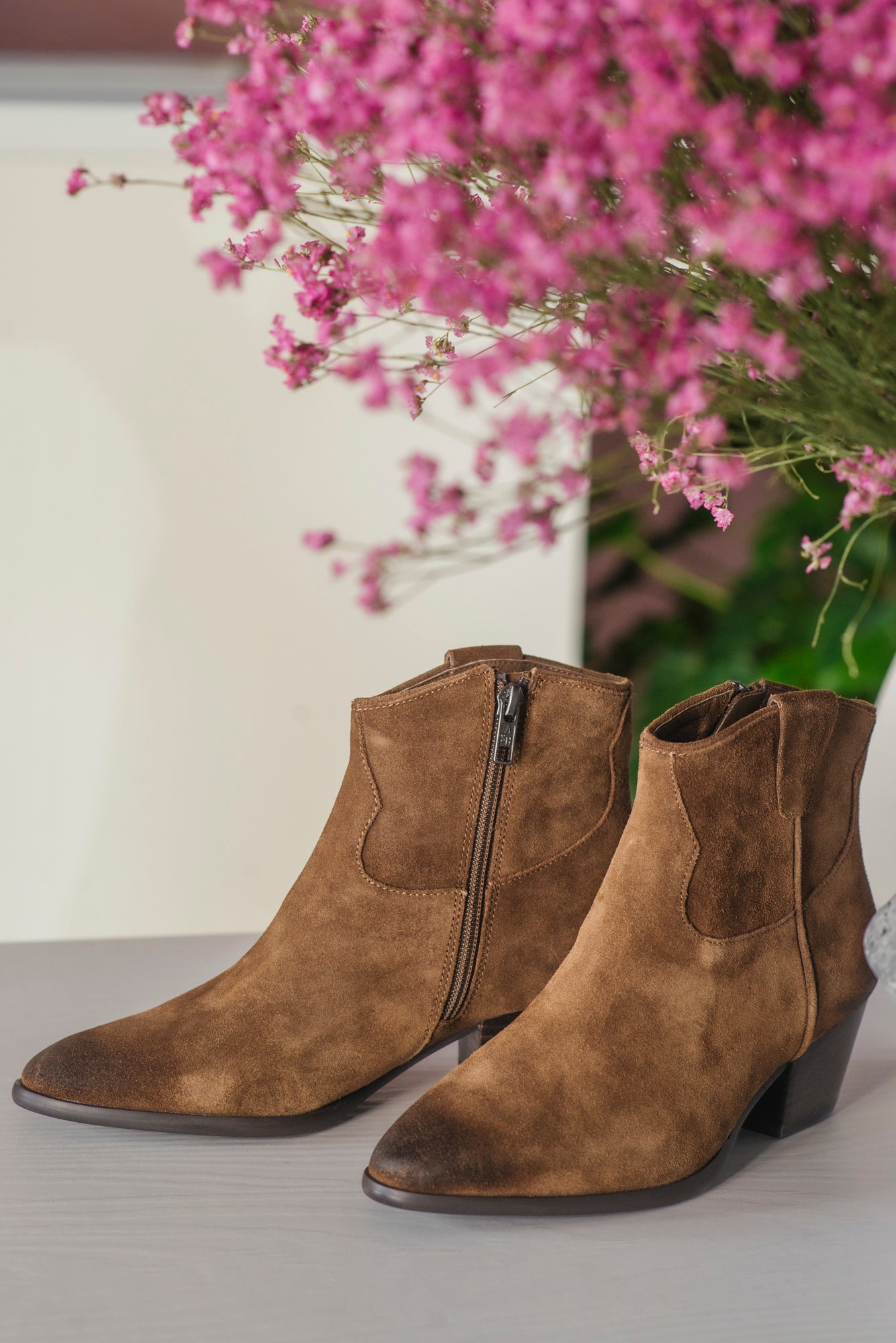 Stivaletto texano suede Mink