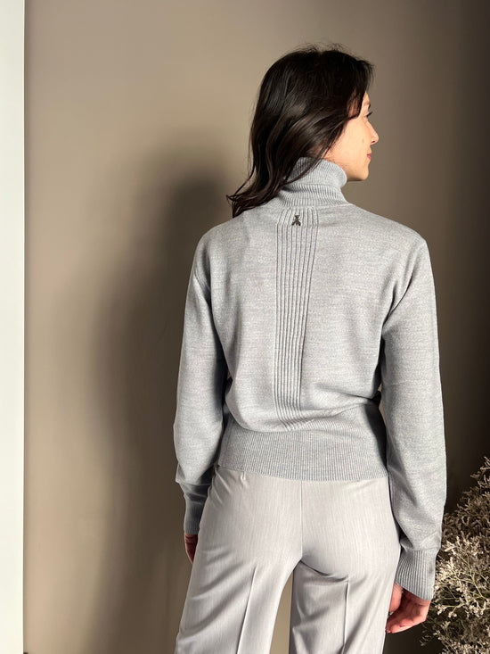 Maglia collo alto in 100% lana Mistery Grey