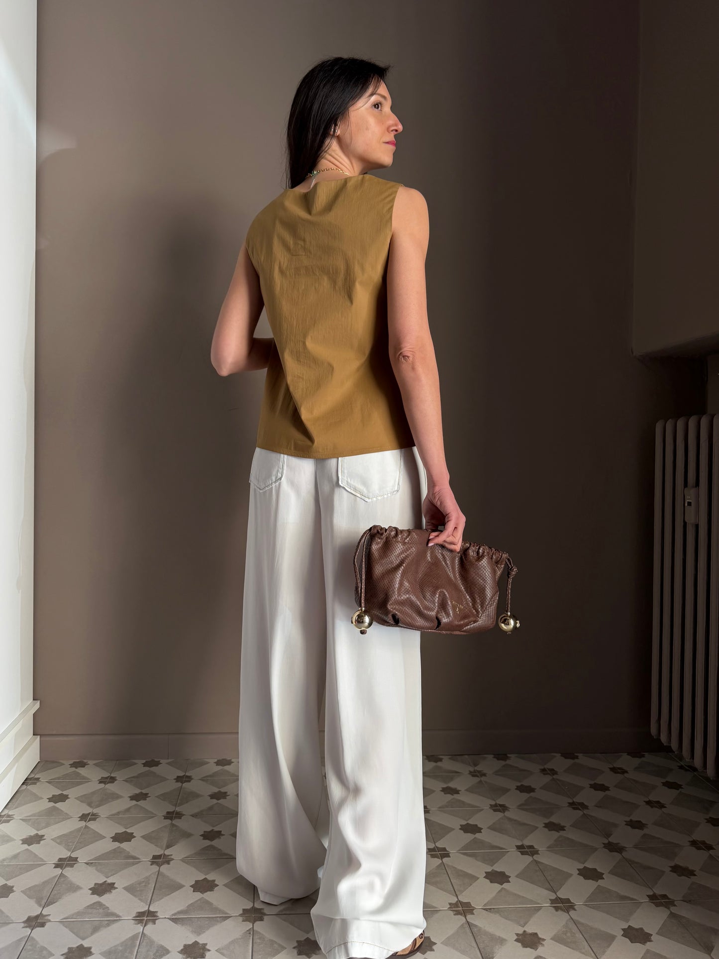 Blusa in cotone Alessia Santi –Nocciola