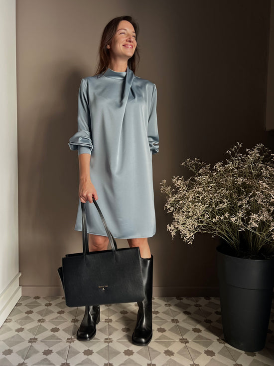 Borsa shopping in pelle martellata