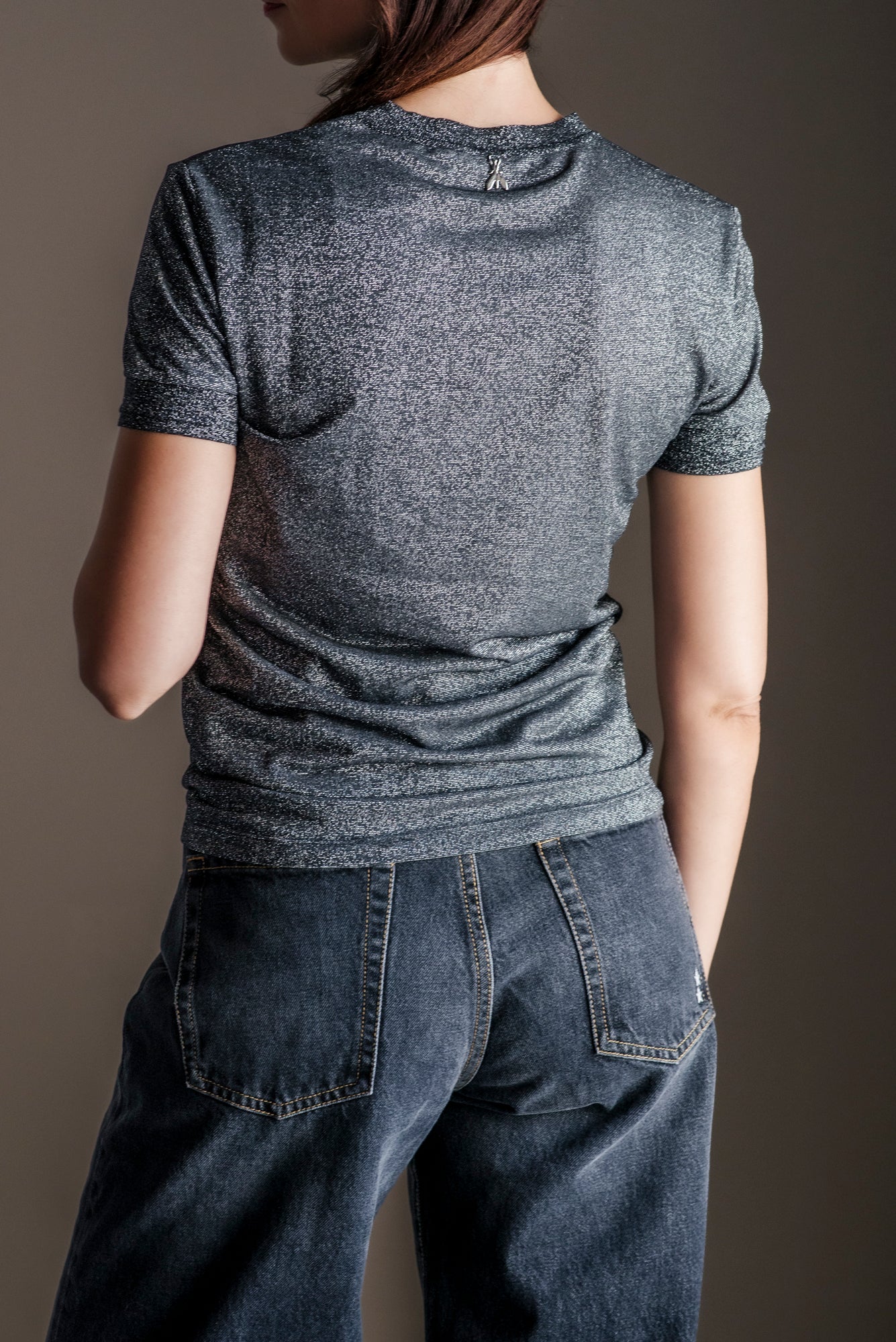 T-shirt Patrizia Pepe Lurex Gray